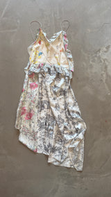 Silk Mixed Print Dress