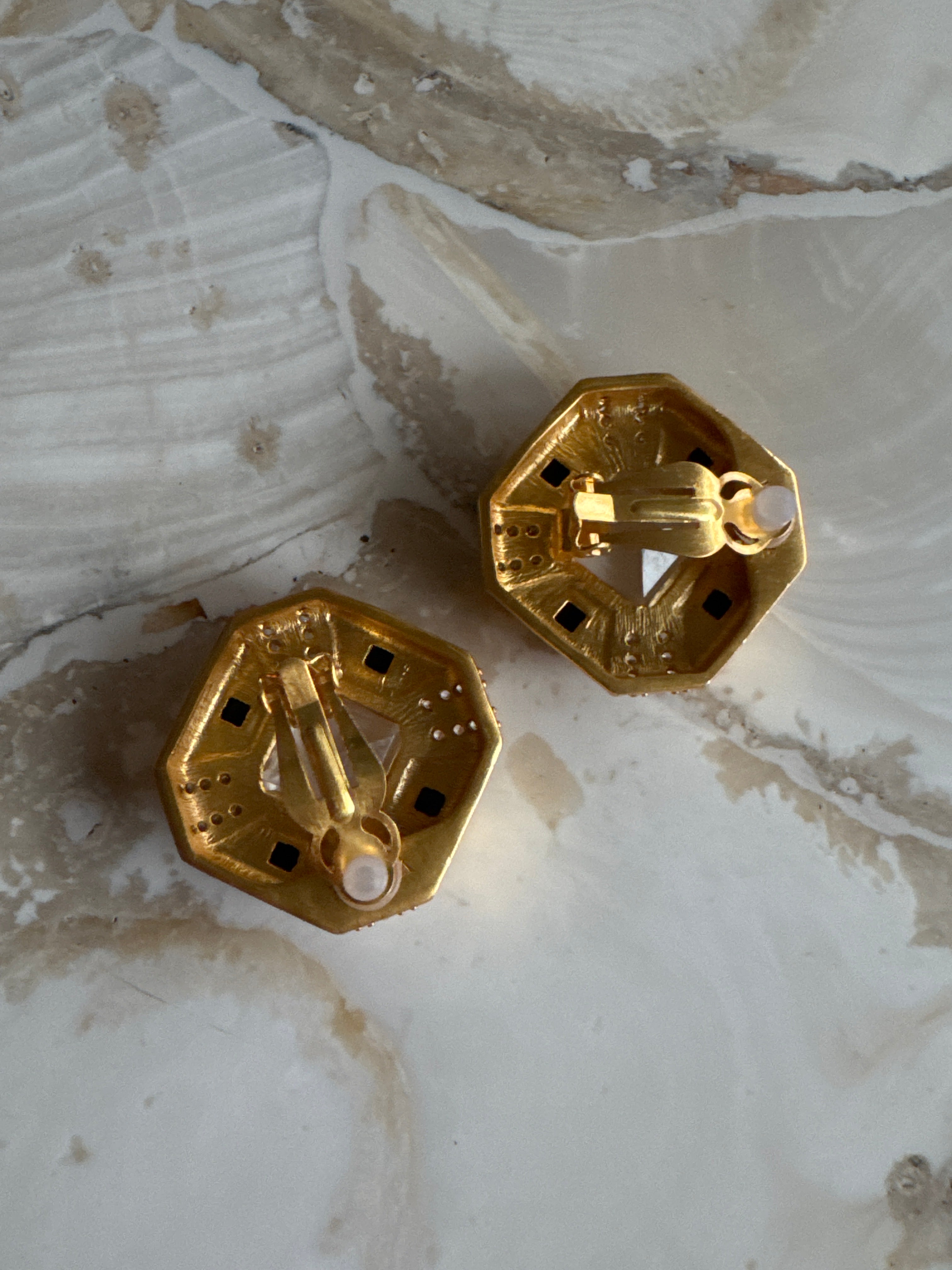 Gold Art Deco Clip On’s