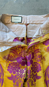 Floral Jacquard Pink & Yellow Suit Fall 2017