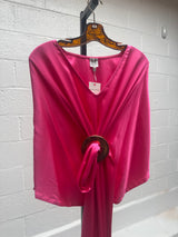 Pink Silk Caftan with Gold Belt