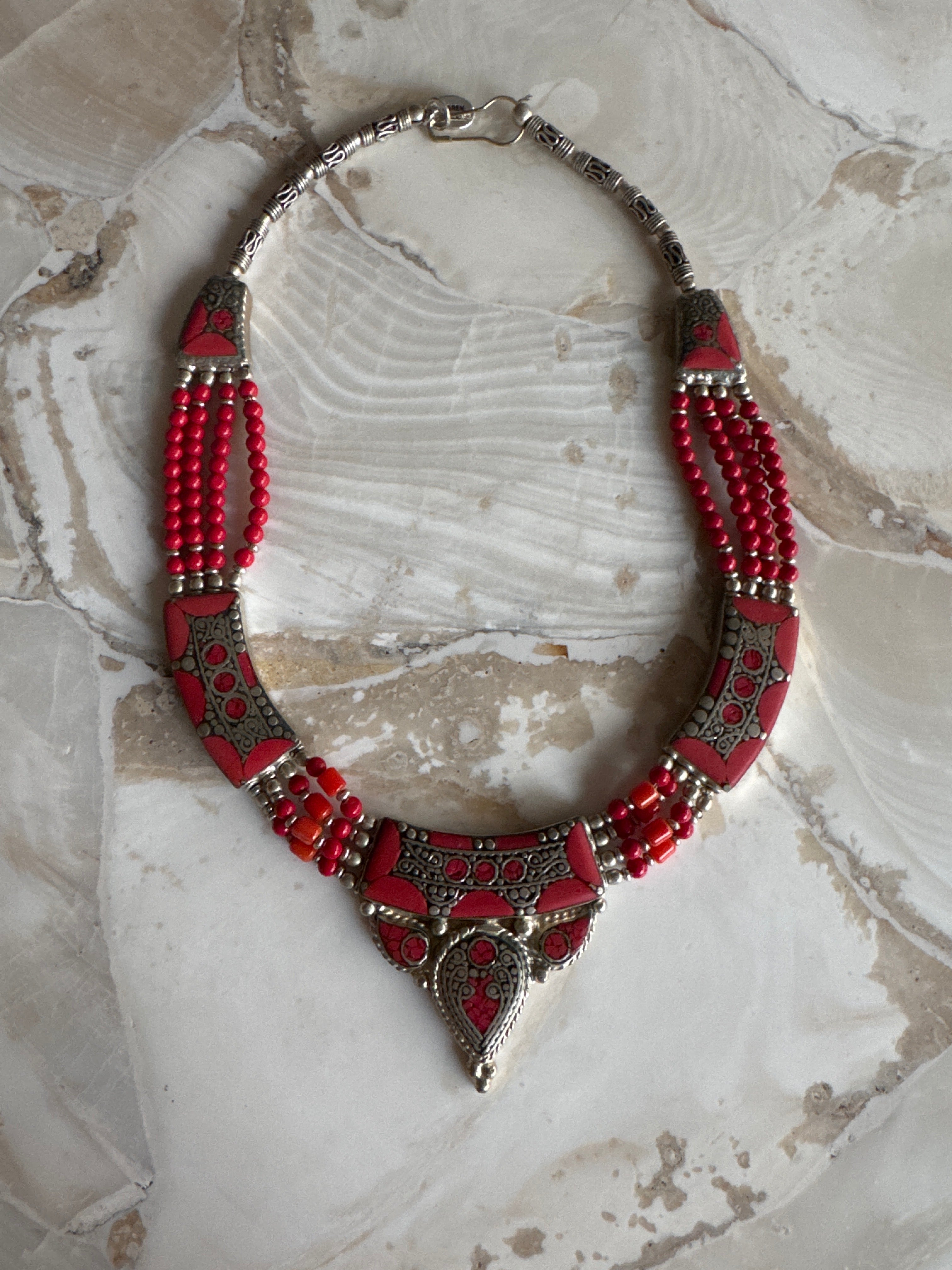 Red Beaded Necklace
