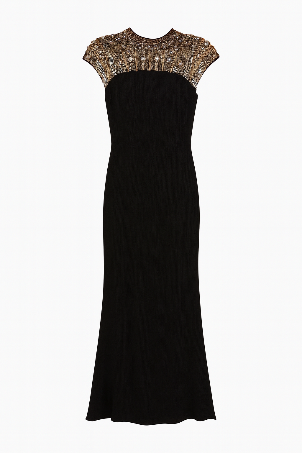 Black Gown With Amazing Golden Beaded Embellishment