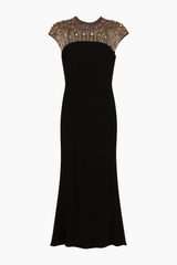 Black Gown With Amazing Golden Beaded Embellishment