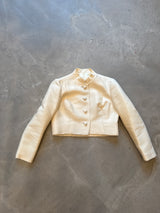 Cream Silk Cropped Jacket