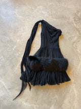 Chiffon and Fur Cocktail Dress