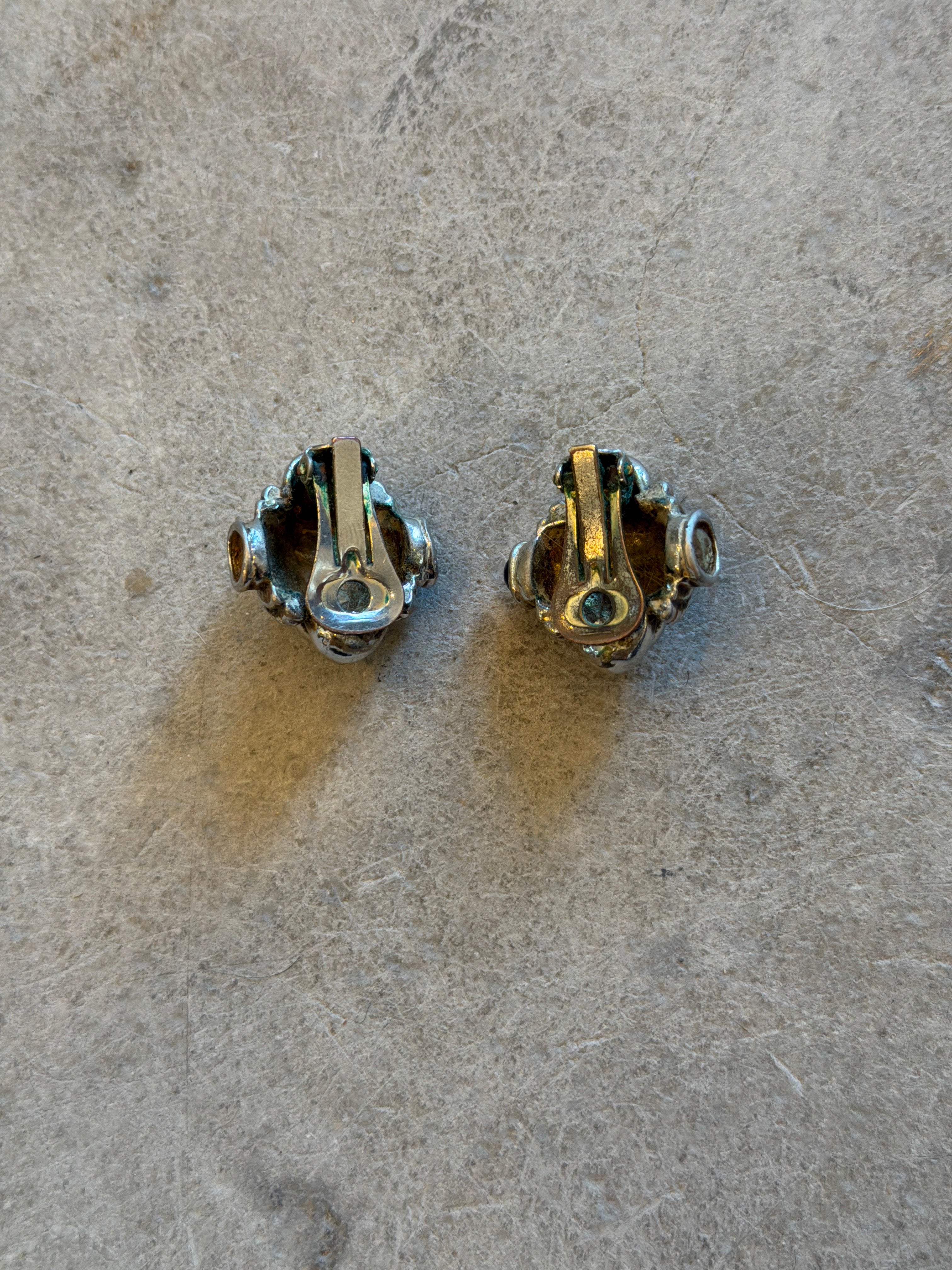 Embellished Silver Clip Earrings