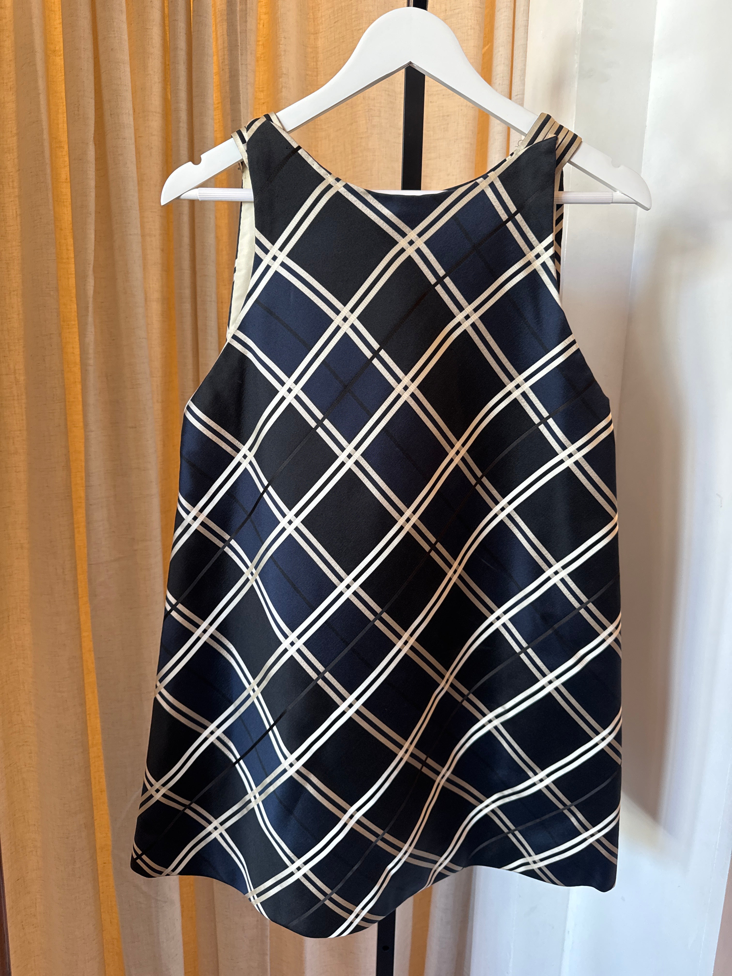 Checked Silk Dress