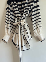 Stripe Linen Top with belt