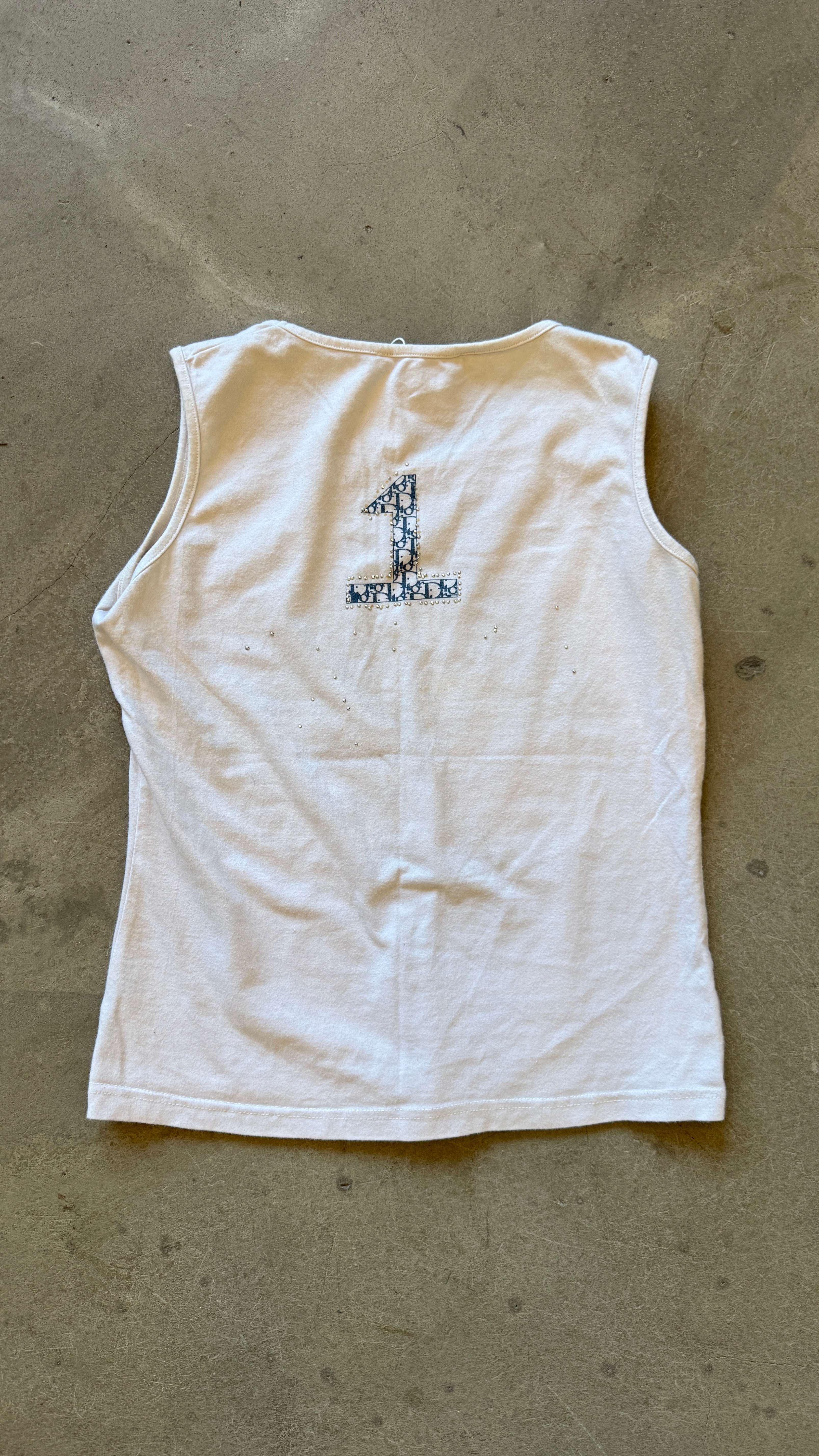 Early 2000s "J'Adore Dior" Rhinestone Tank