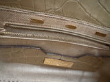 Beige Alligator Cruiser Handle Bag