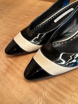 Black and White Sling Back Shoe (39.5)