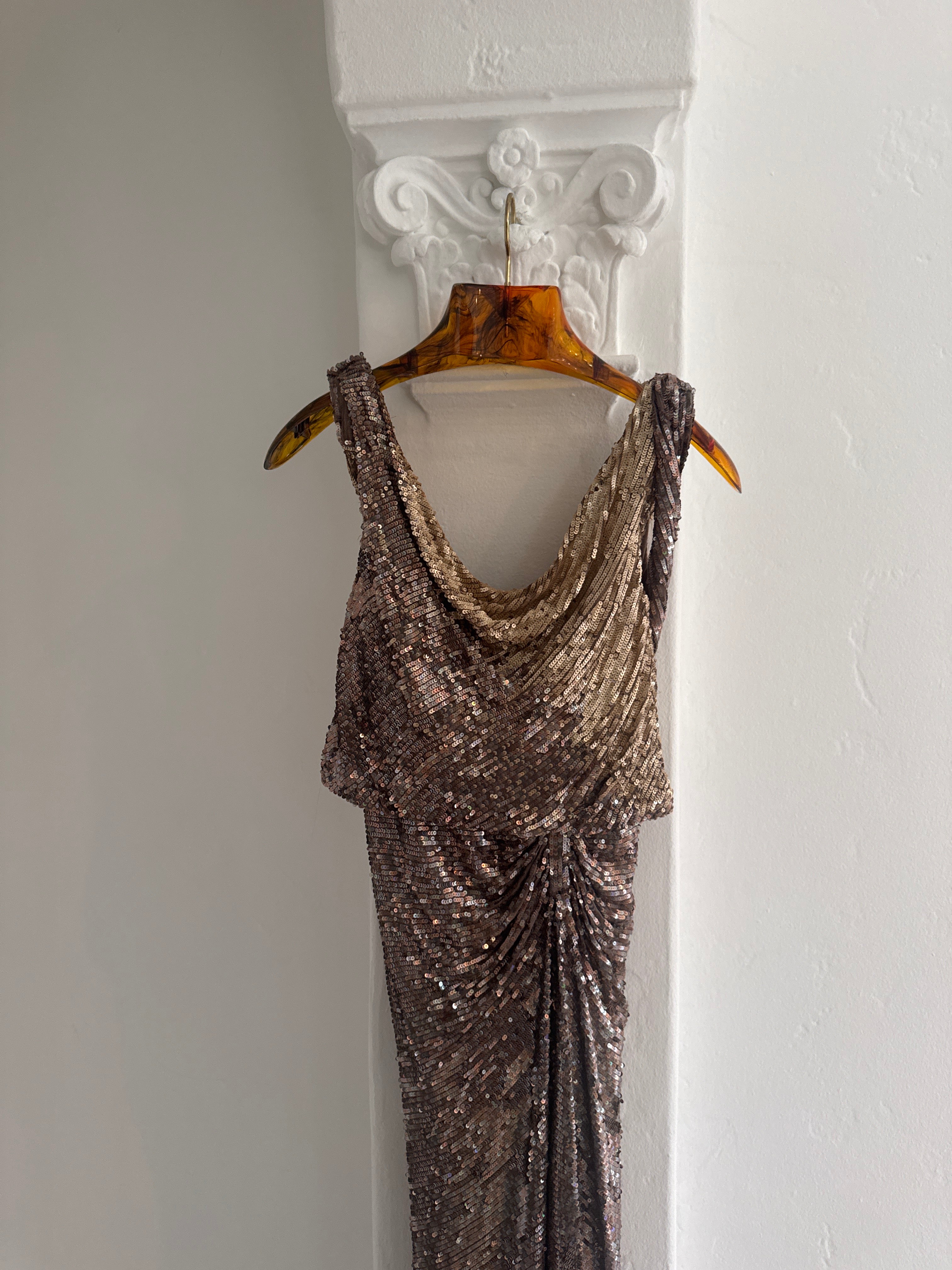 Floor Length Sequins Gown