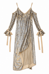 Silver Sequins Asymmetrical Dress