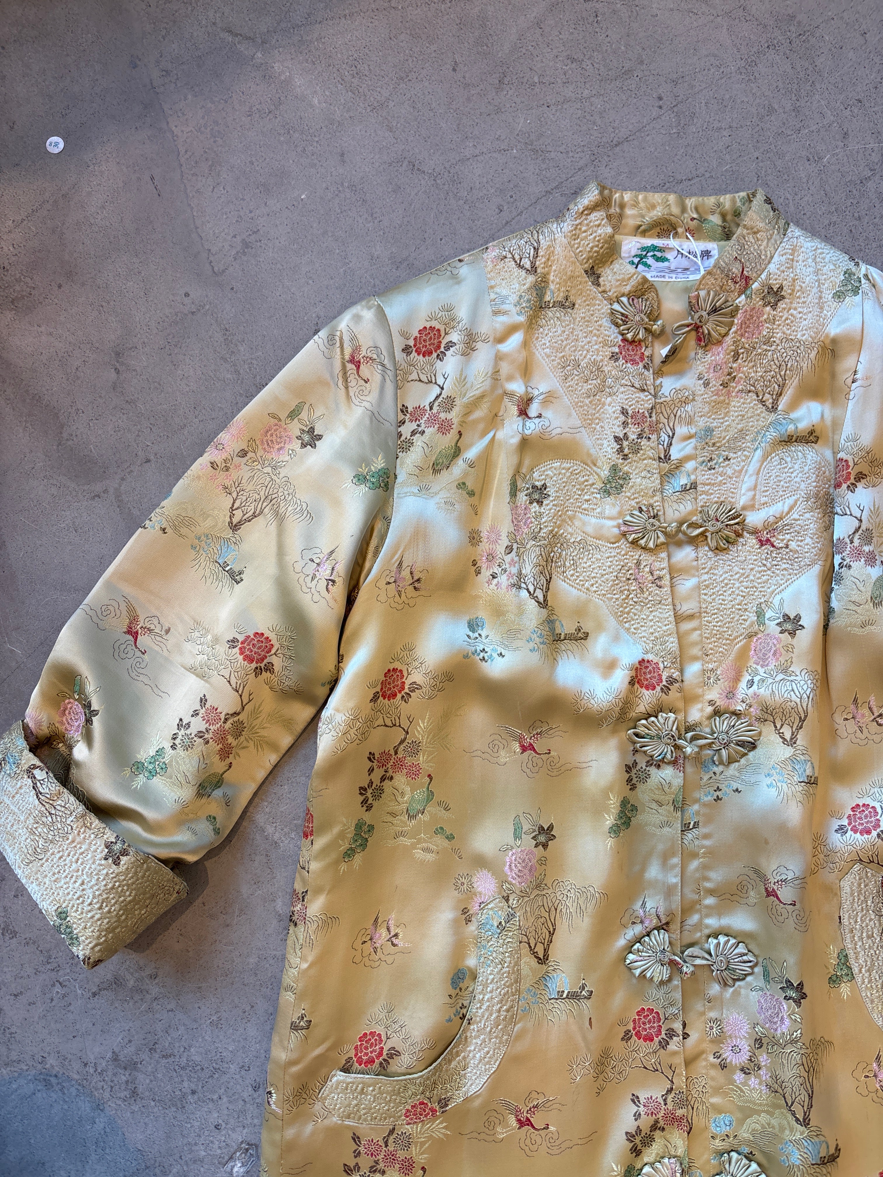 Silk Cream Brocade Coat 1960s