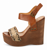 Wood and Snakeskin Wedge