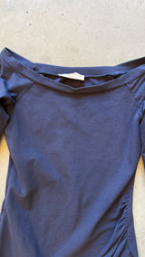Dark Blue Off-the-shoulder Mini Dress