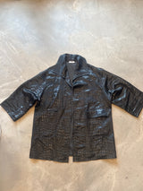 Black Croc Print Coat