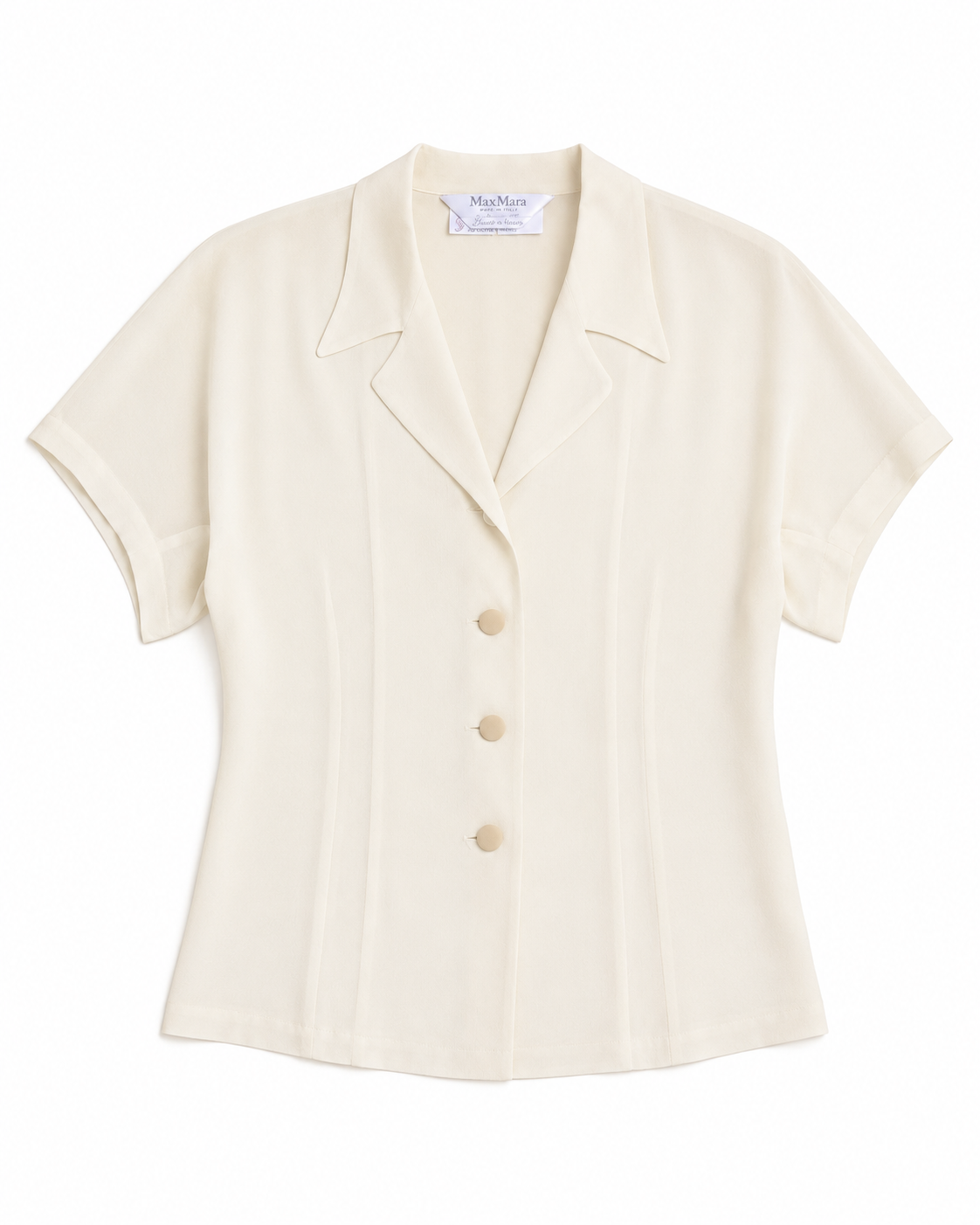 90's Cream Silk Blouse