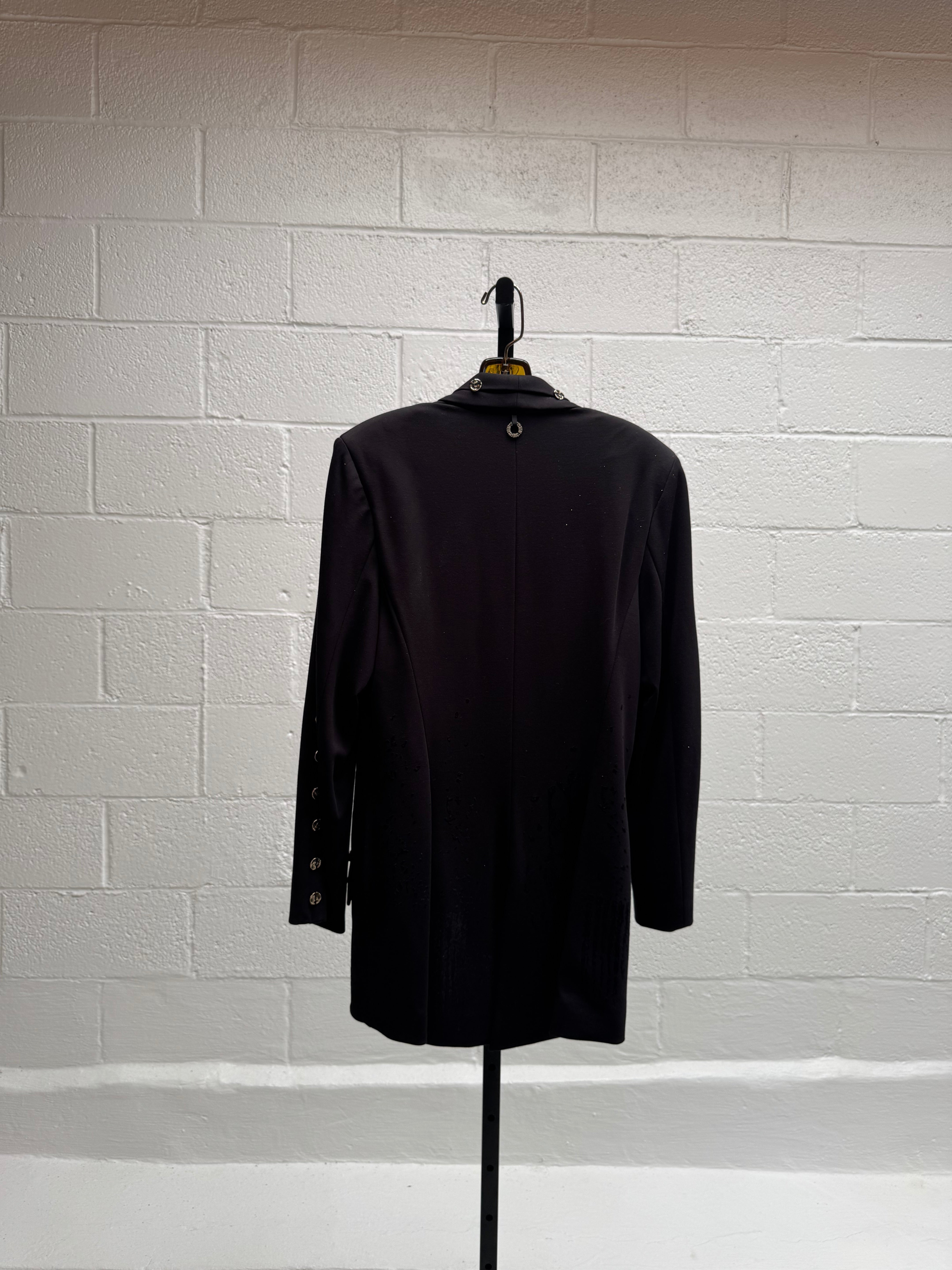 Black Long Blazer with Gold Buttons