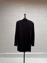 Black Long Blazer with Gold Buttons