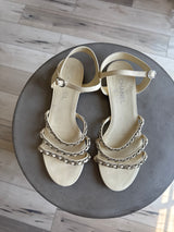 Chain Link Cream Sandals (41)