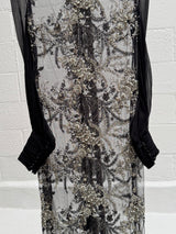 Beaded Net Gown over Black Shell