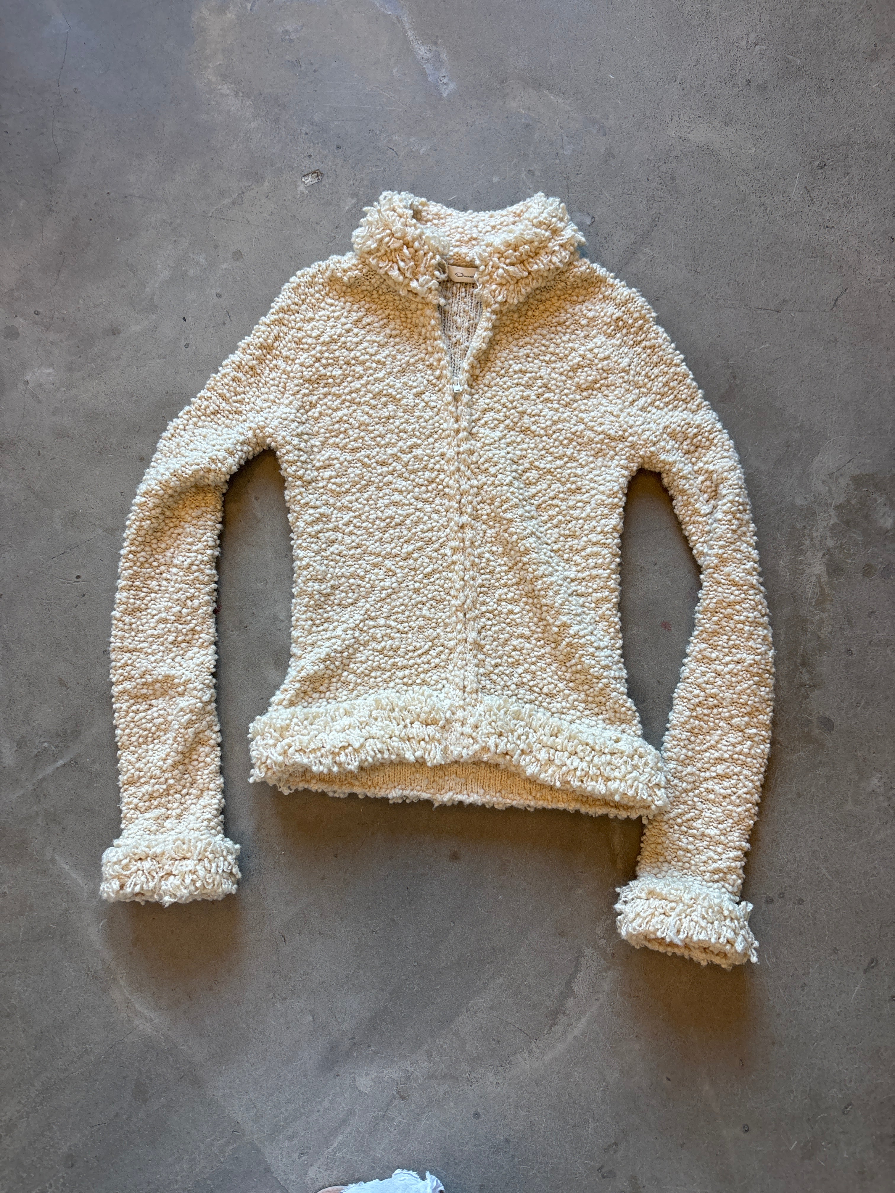 Cream Bouclè Sweater Jacket