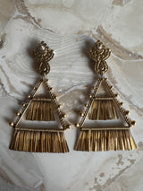 Huge Triangle Chandelier Earrings
