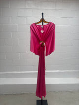 Pink Silk Caftan with Gold Belt