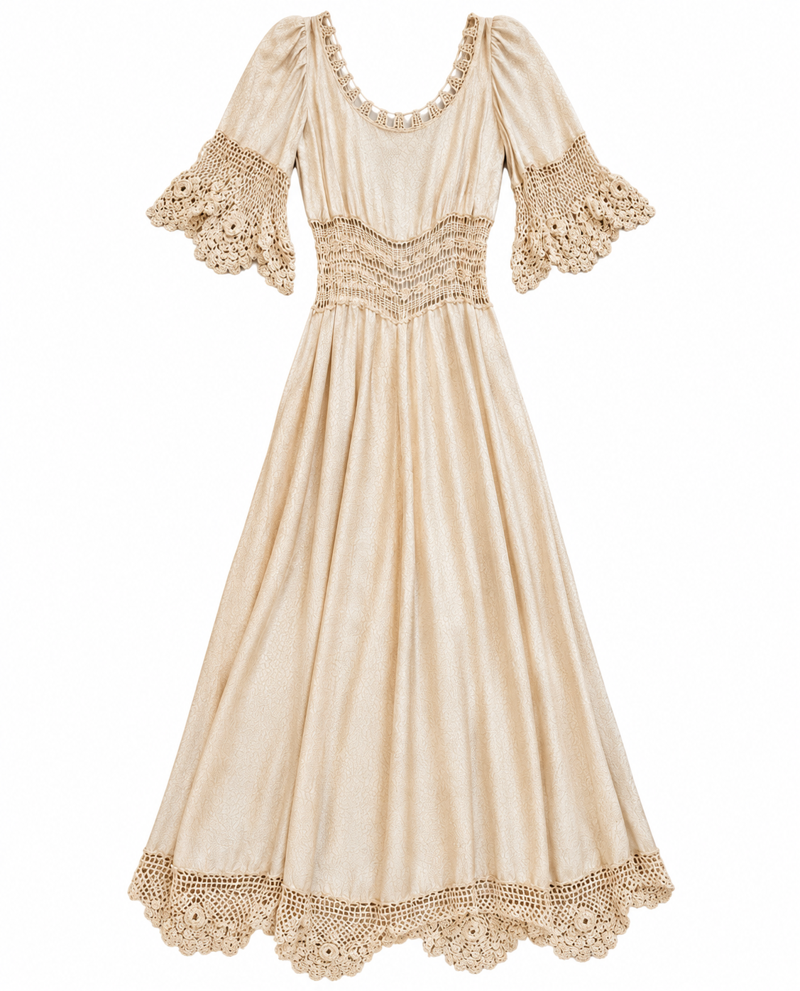 Silk and Crochet Dress