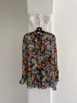 Fruit and Floral Chiffon Shirt