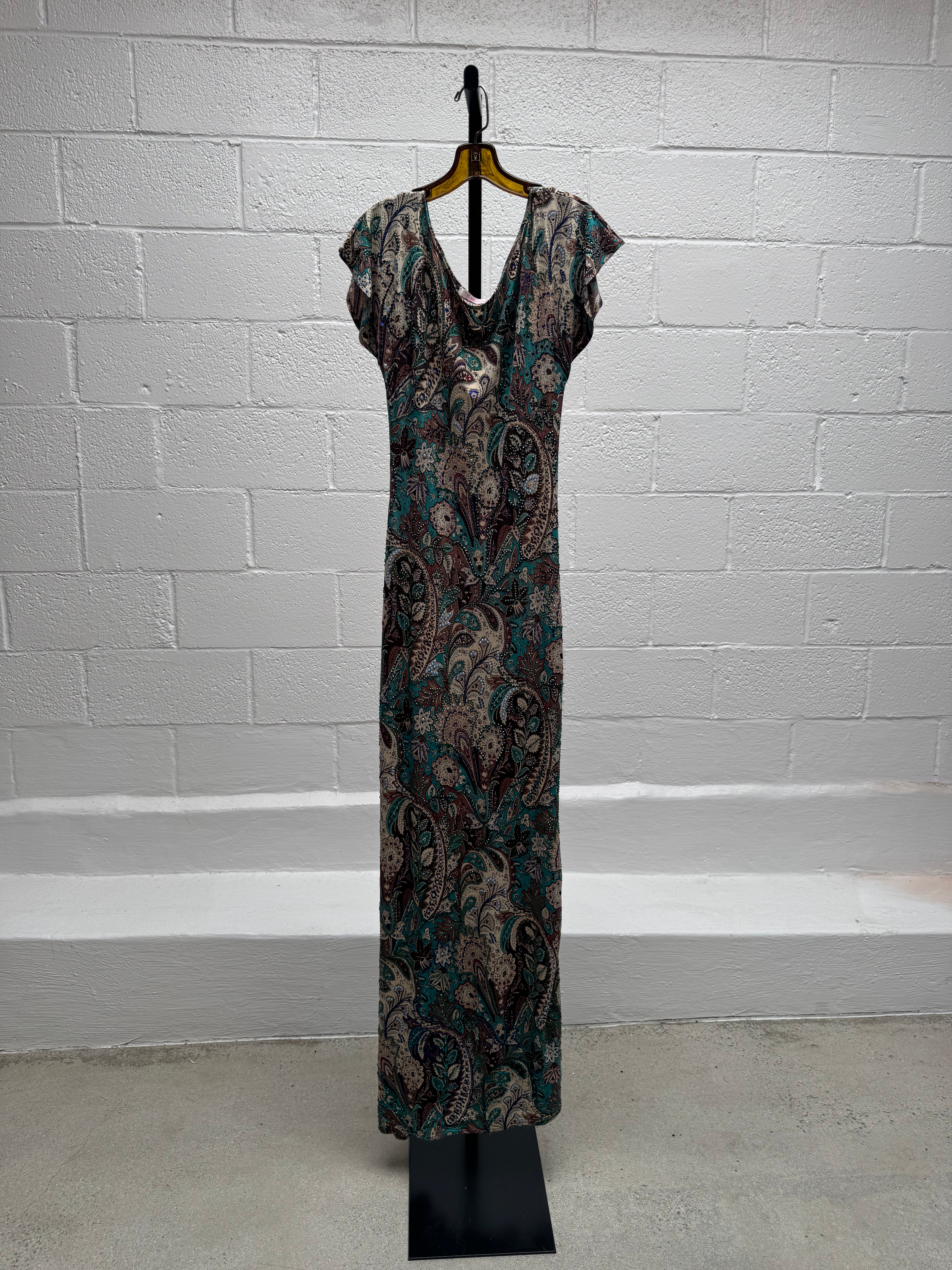 Paisley Print Dress with Diamanté