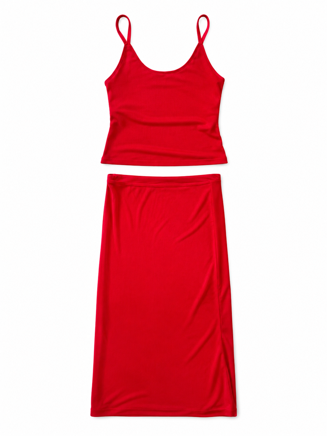 Red Top And Skirt Set