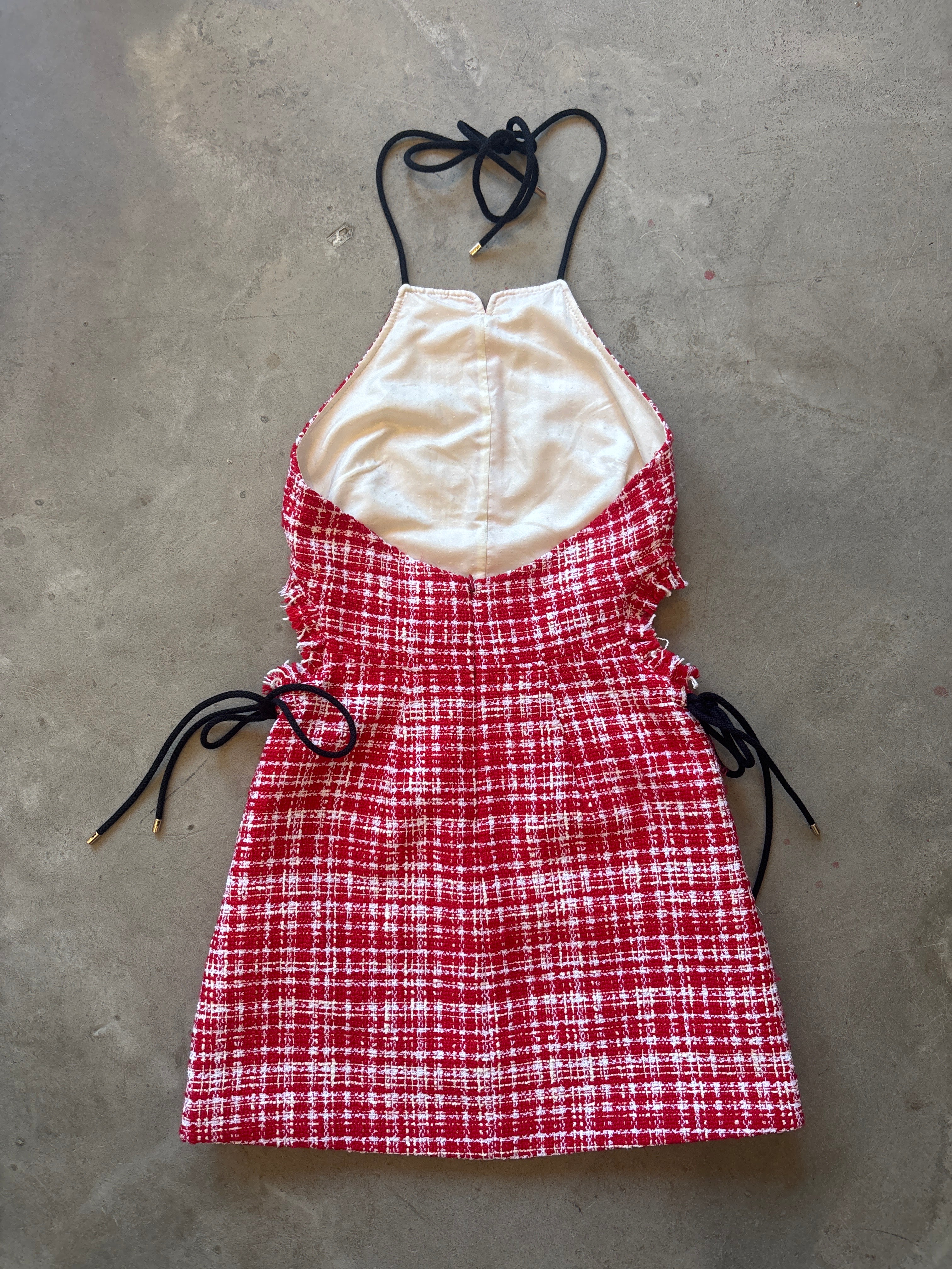 Red Tweed Mini Dress