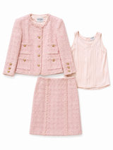 Three Piece Blush Pink Vintage Skirt Suit