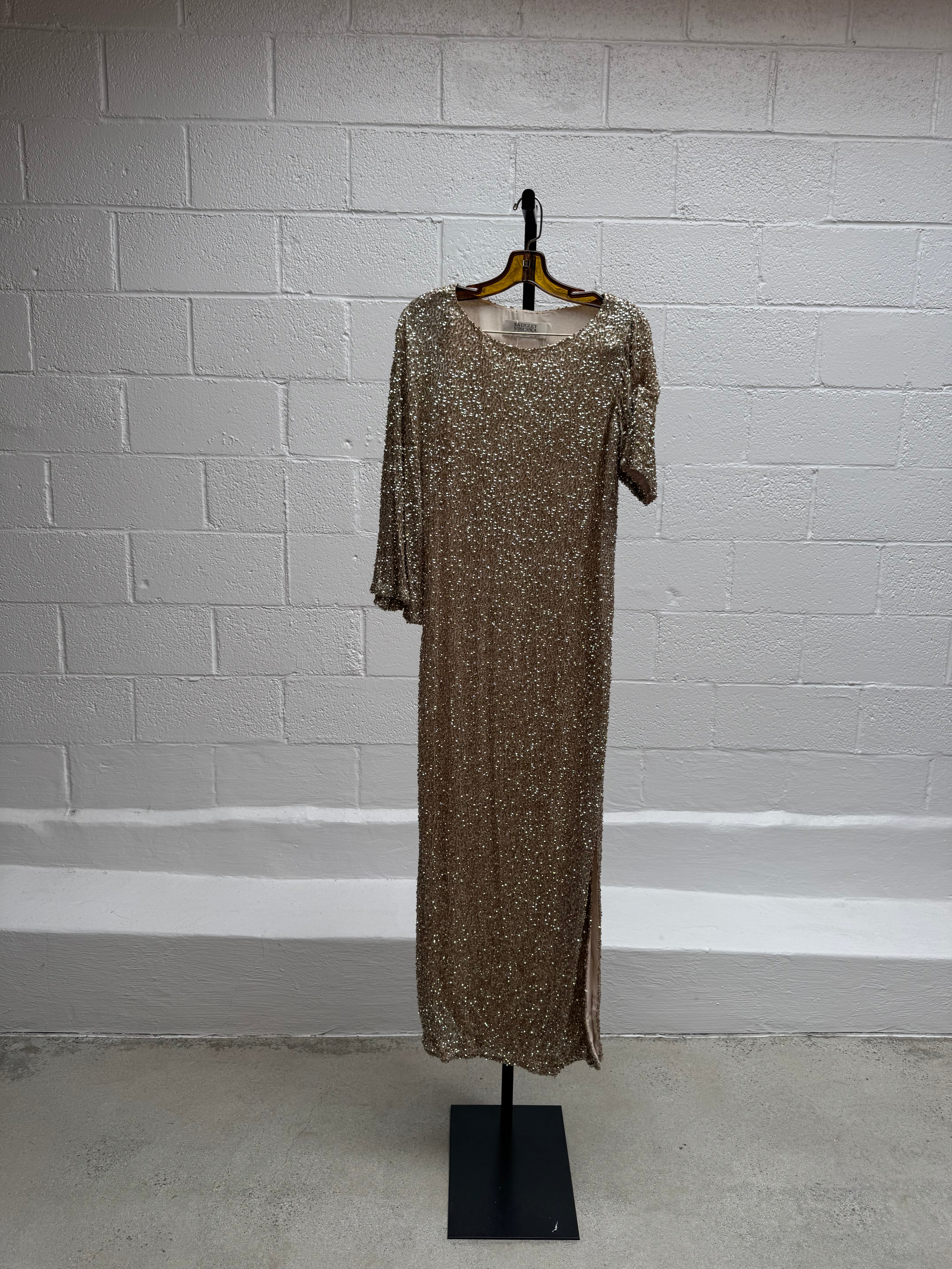 Gold Asymentrical sequins dress