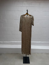 Gold Asymentrical sequins dress