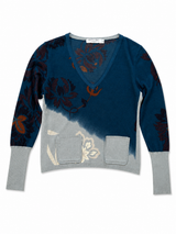 Teal Floral Sweater