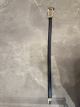 Flat leather belt with Gold buckle