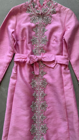 Vintage Pink Embroidered Dress