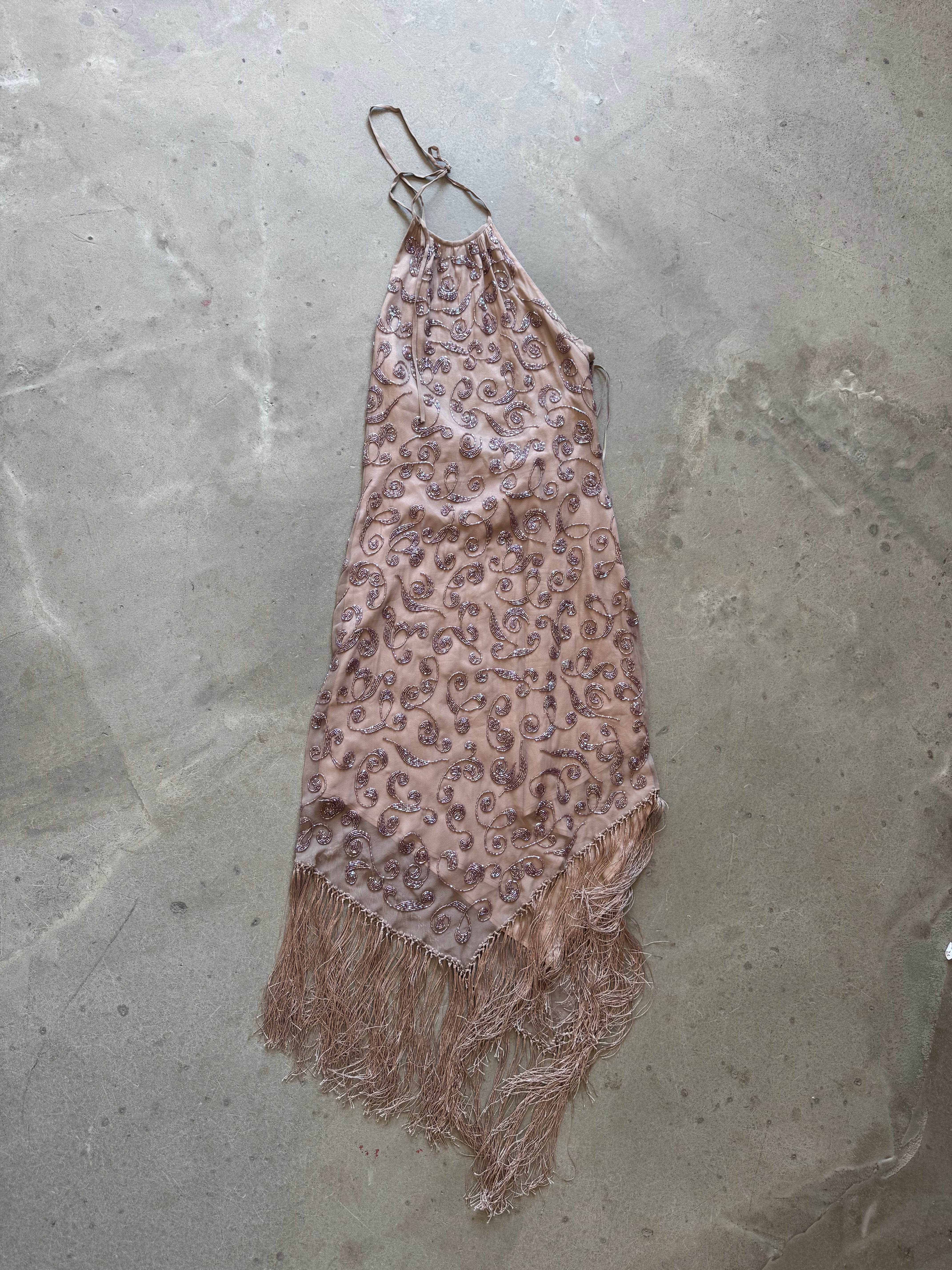 Beaded Fringe Vintage Dress