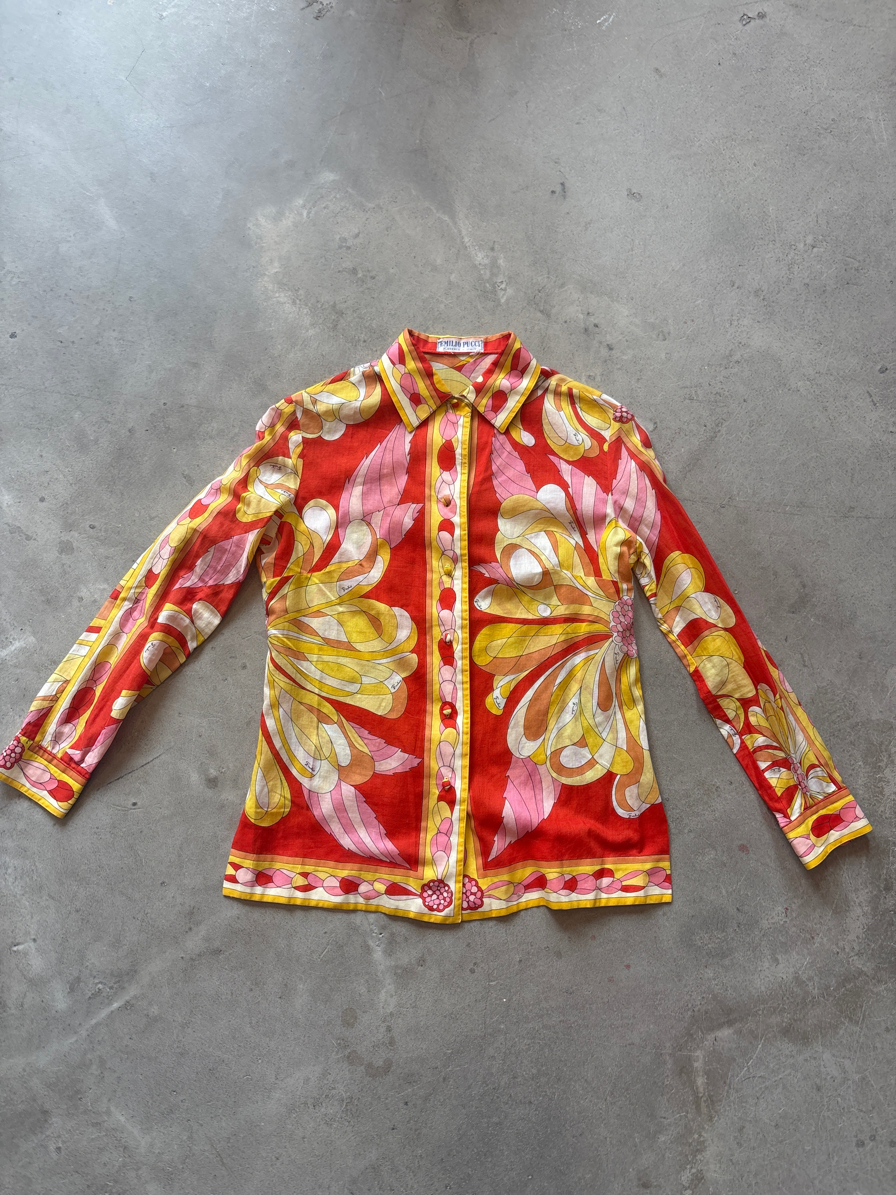Pucci Cotton Vintage Printed Blouse