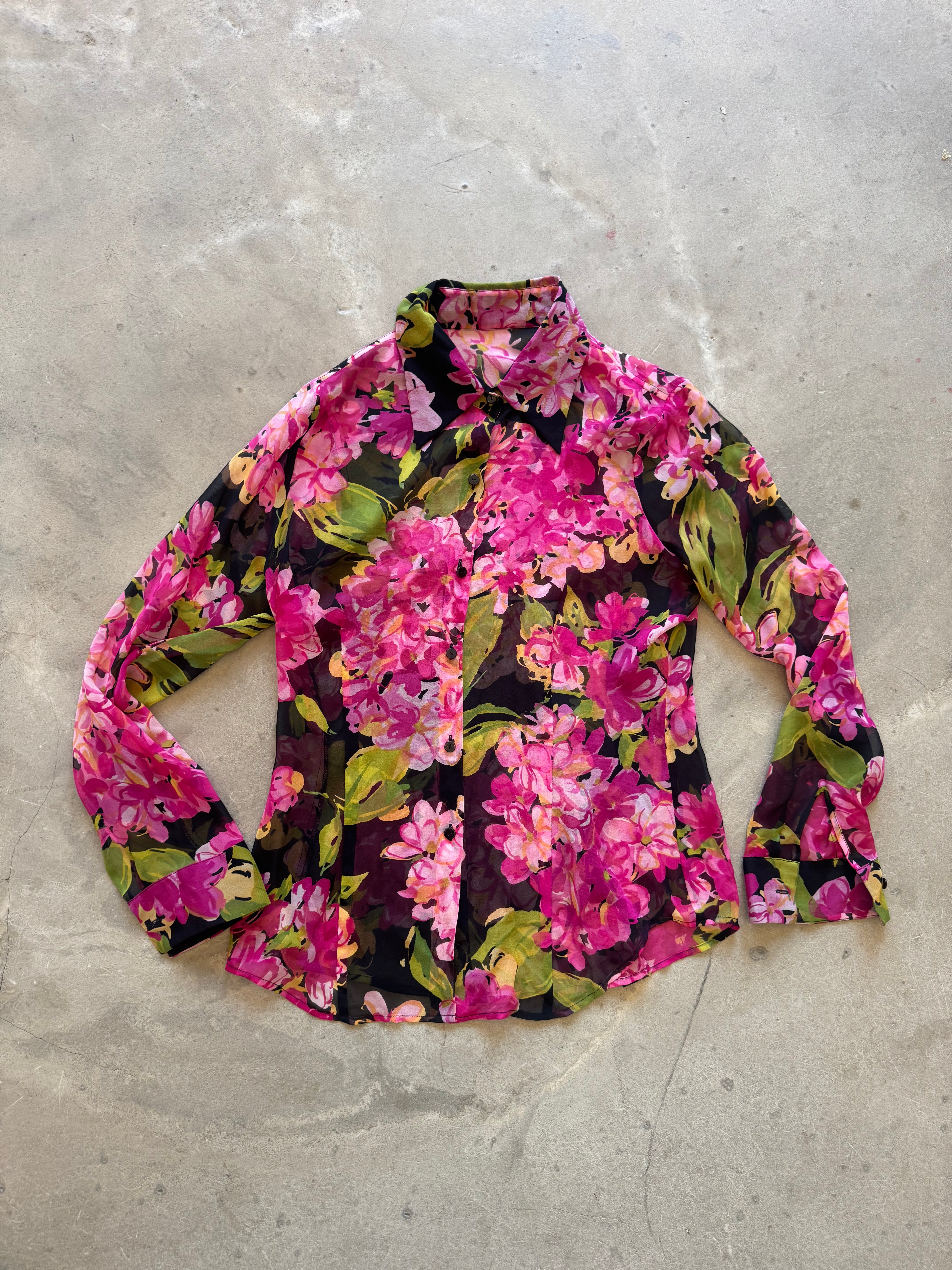 Floral Silk Chiffon Shirt