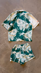 Green Floral Shorts&Top Set
