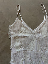 White Beaded Fringe Mini Dress