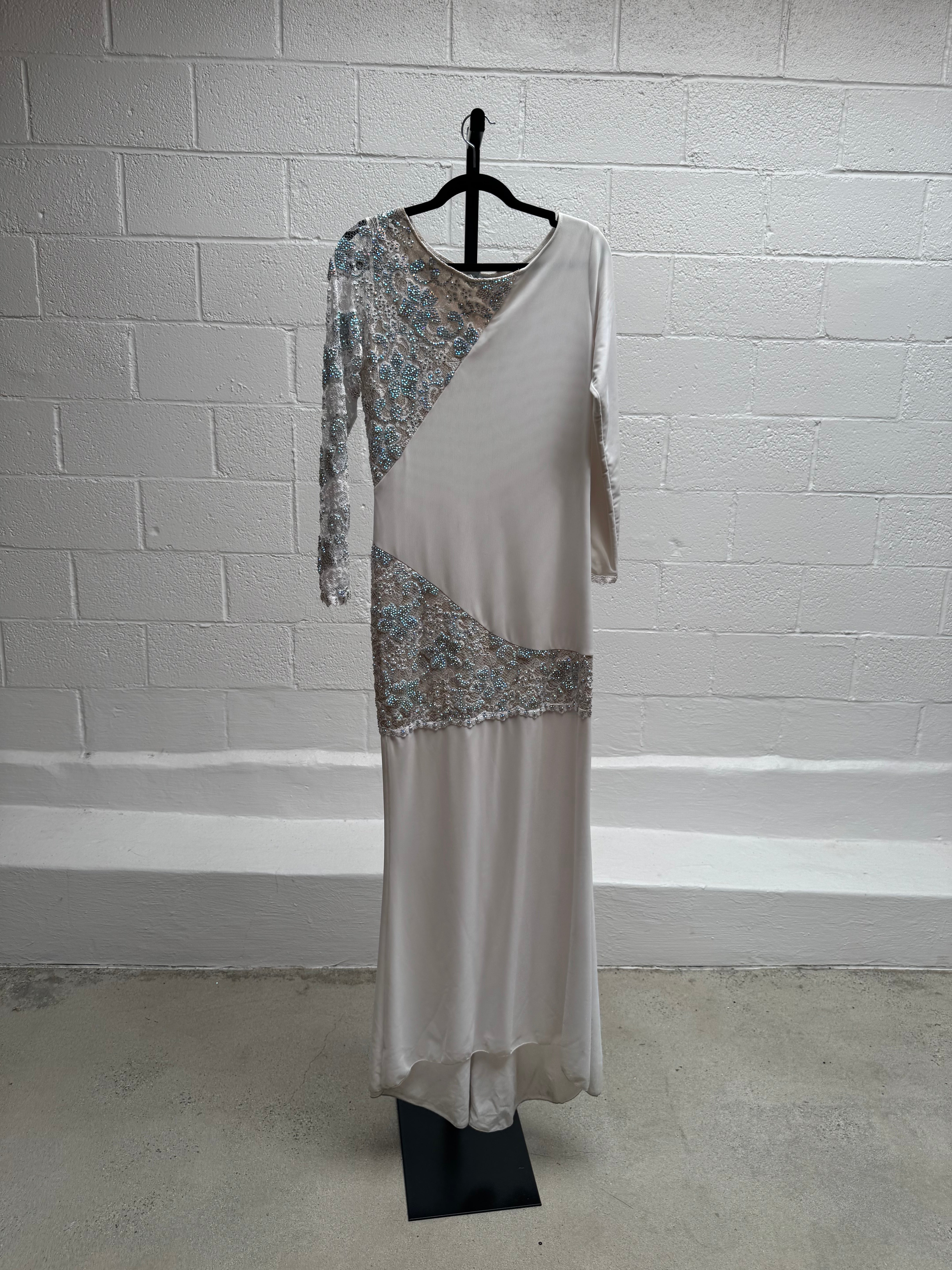 White Dress with Lace and Beading