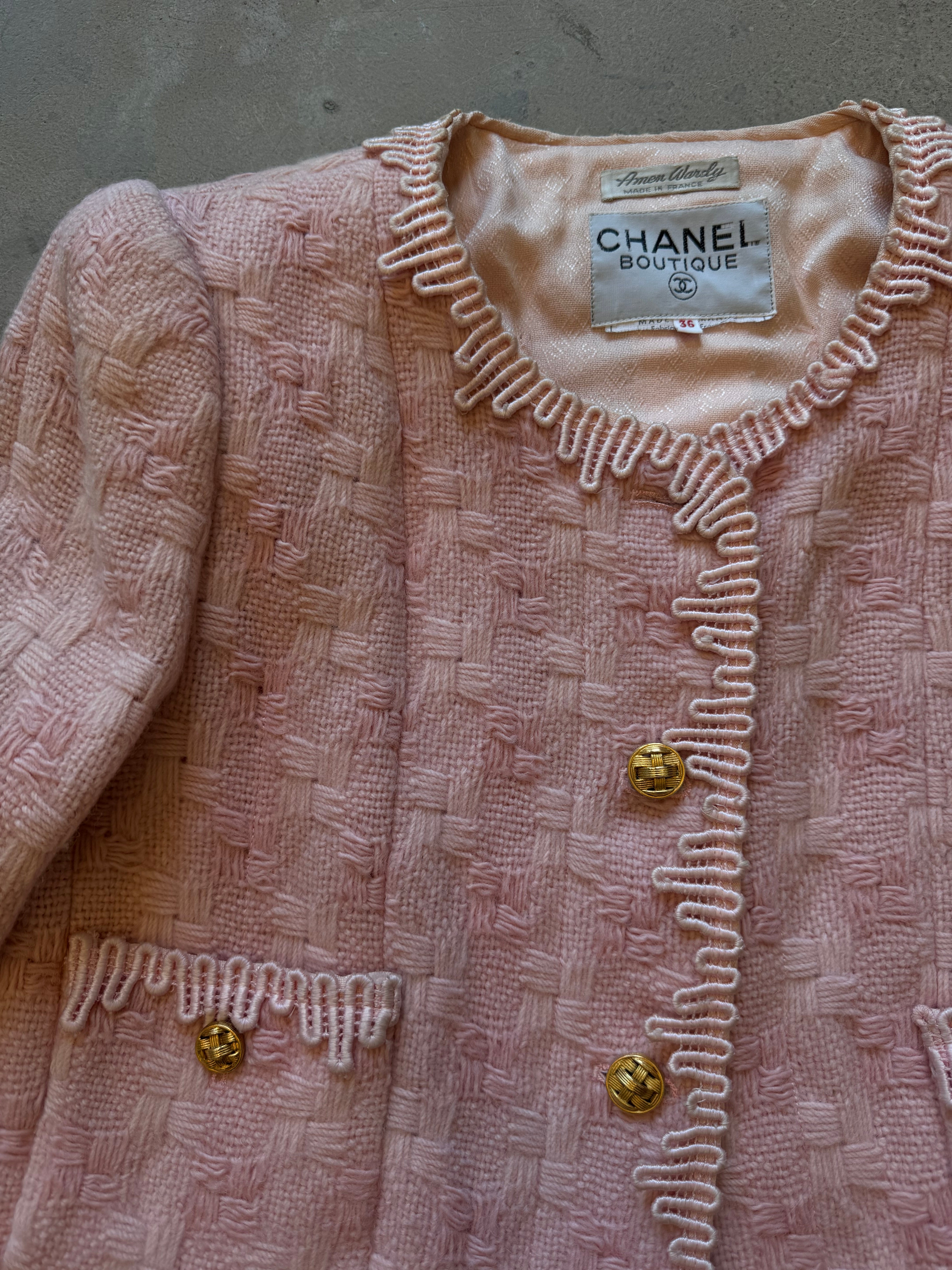 Three Piece Blush Pink Vintage Skirt Suit