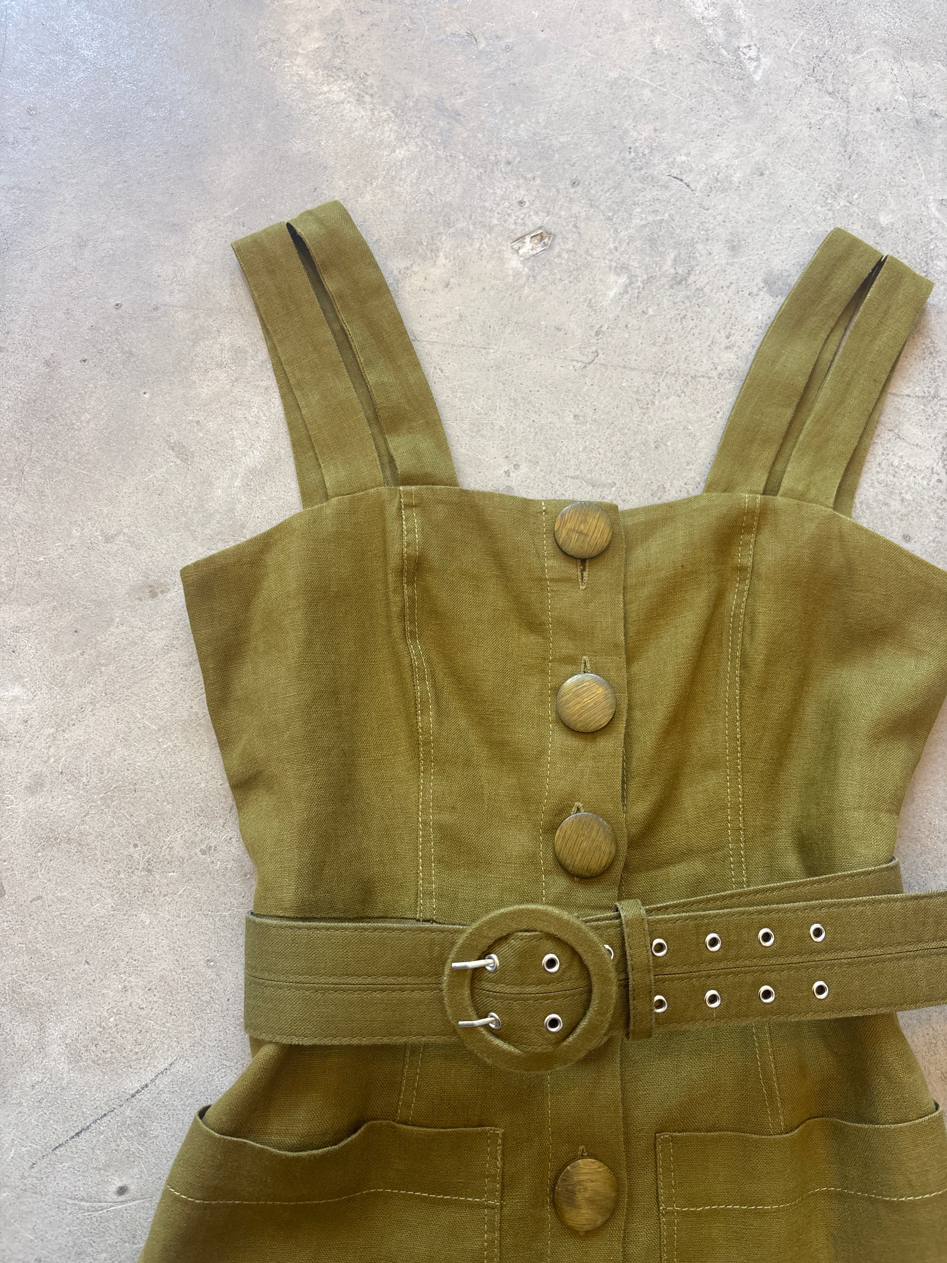 Green Linen Dress