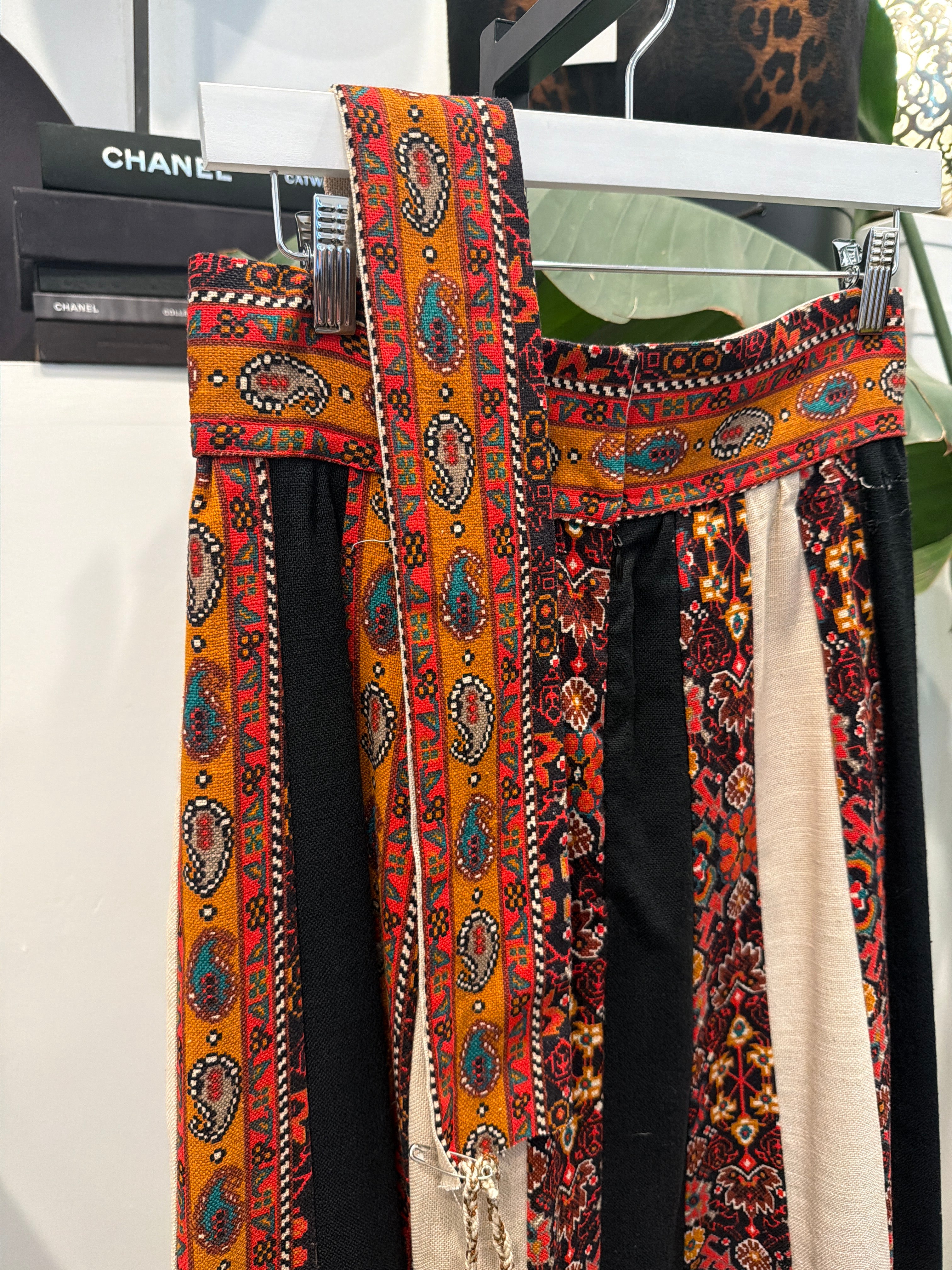 Vintage 1970s Folk Stripe Midi Skirt