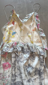 Silk Mixed Print Dress